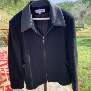 Wool black zip jacket.  Jonathan Michael